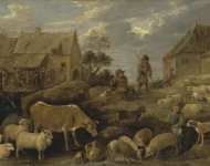 Teniers David II Landscape with a Shepherd and a Flock  - Hermitage